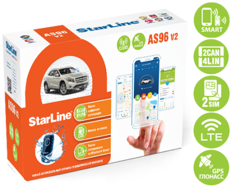 StarLine AS96 V2 BT 2CAN+4LIN LTE GPS 